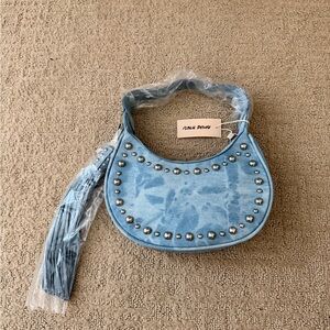 Public Desire Blue Studded Shoulder Bag